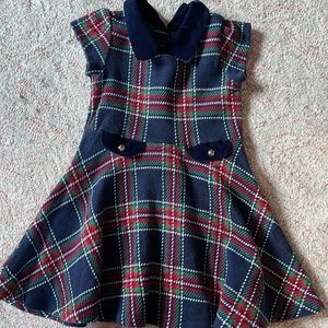 Janie & Jack navy plaid dress 2T